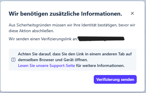 Stripe Verifizierung erforderlich