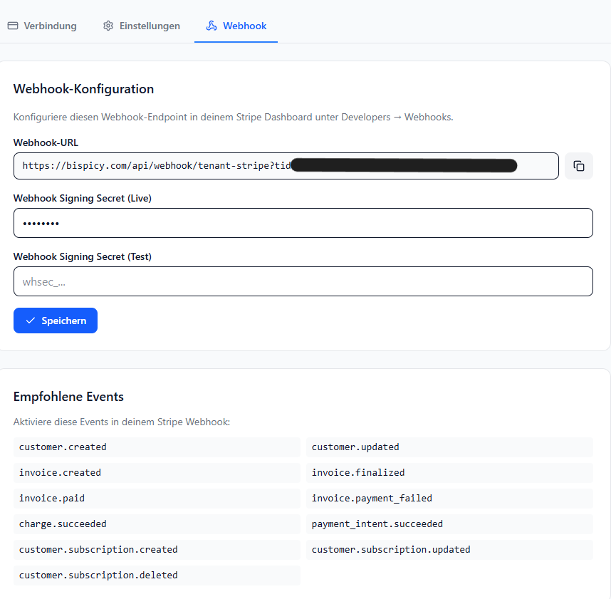 BIS ERP Webhook-Tab
